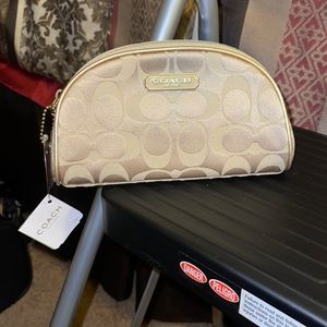 NWT- Gold makeup bag or little purse